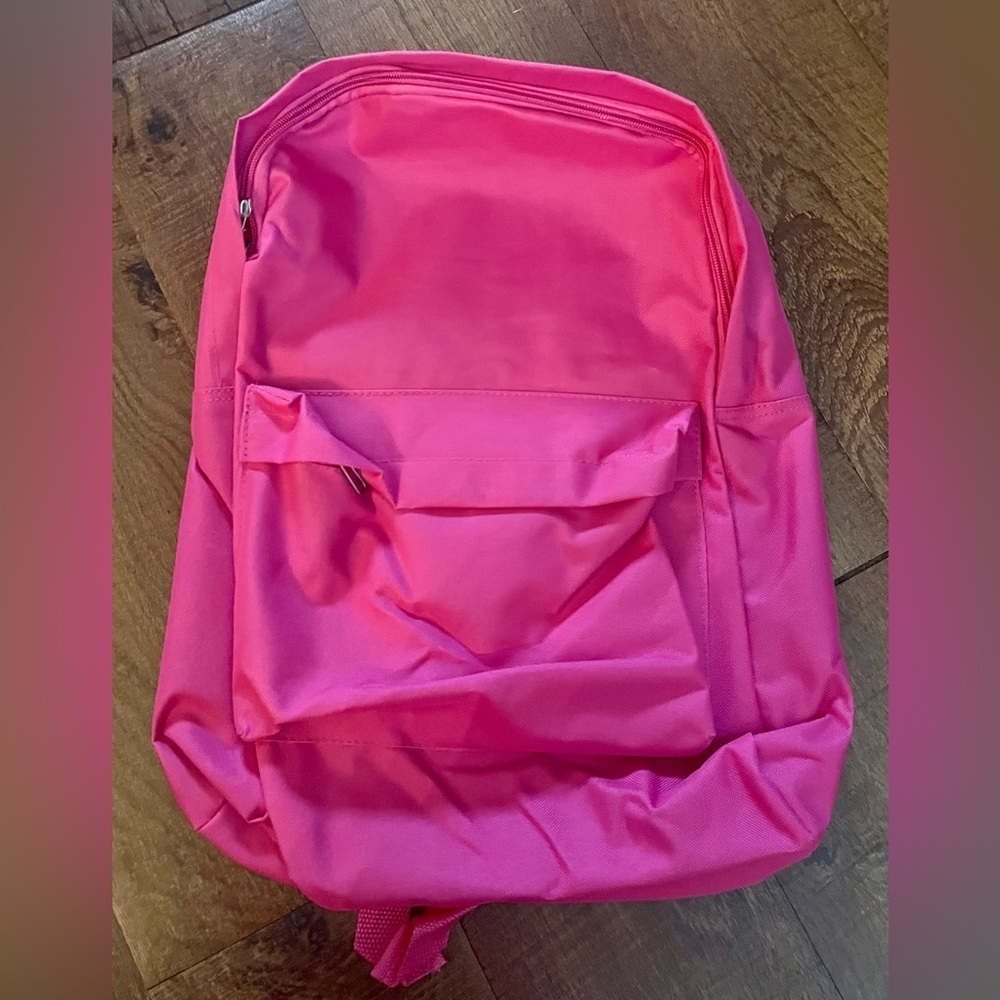 NWT  kids youth pink backpack zip closure adjustable straps